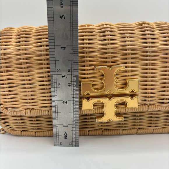 Gold Eleanor Wicker Clutch by:Tory Burch - Picture 2 of 11